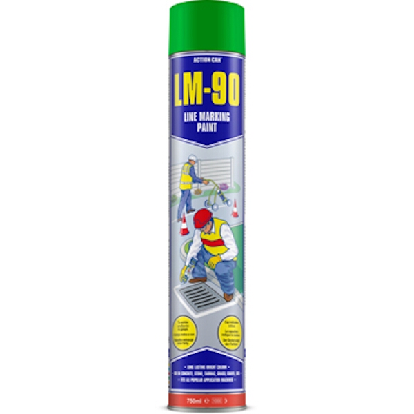 Action Can Line Marking Paint Lm-90 Green 750Ml