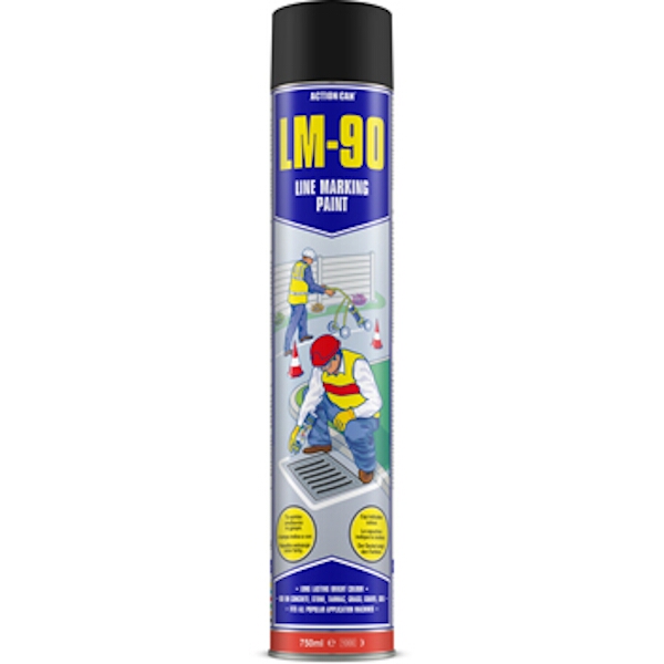 Action Can Line Marking Paint Lm-90 Black 750Ml