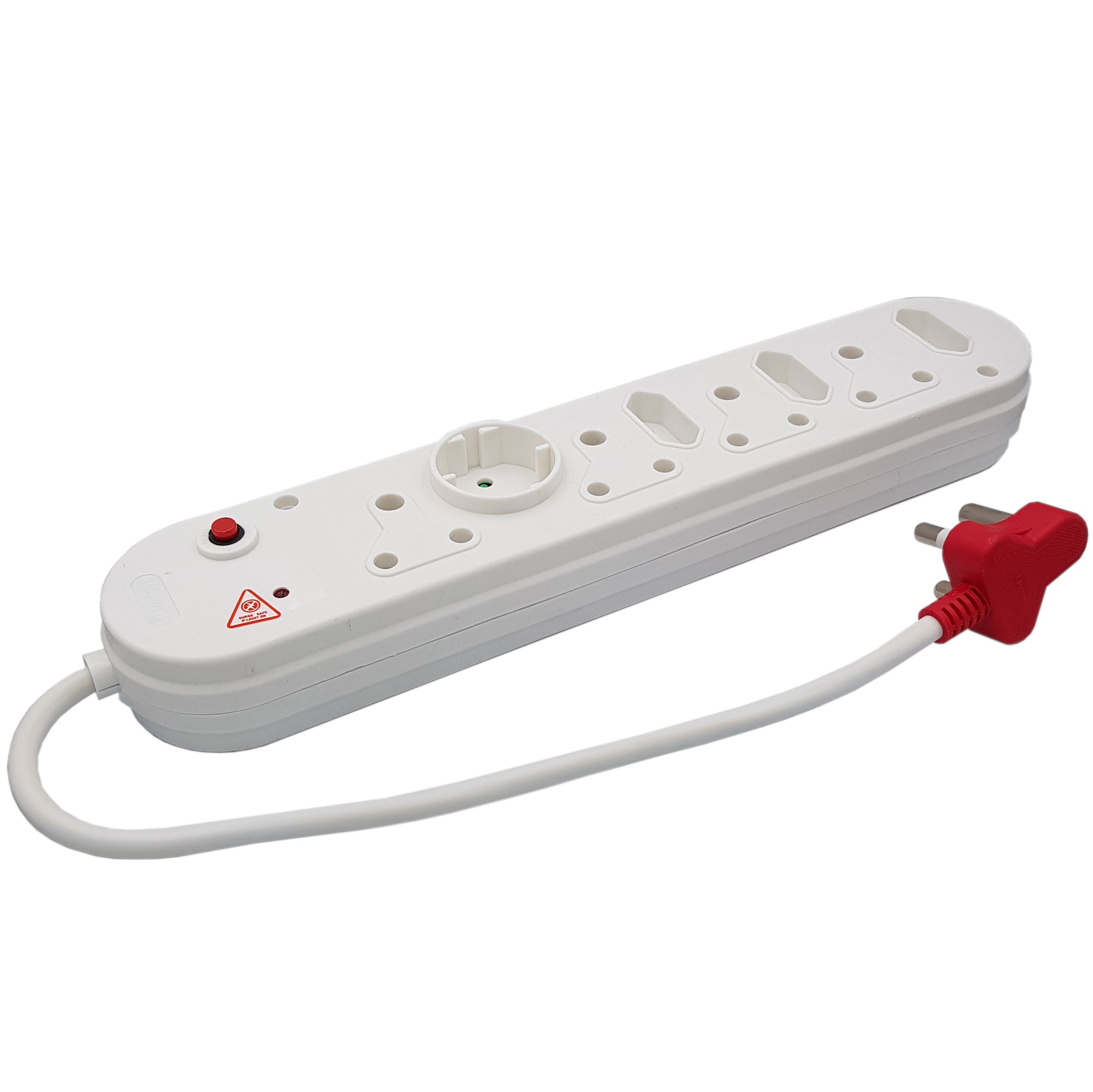 Surged & Overload Multi-Plug 4x16A 3x5A 1 Round Socket 0.3m Cord: E 28
