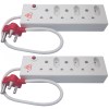 Two Pack: Surged & Overload Protection Multi-Plug 3 X 16A + 3 X 5A E 26 2p Two Pack: Surged & Overload Protection Multi-Plug 3 X 16A + 3 X 5A E 26 2p