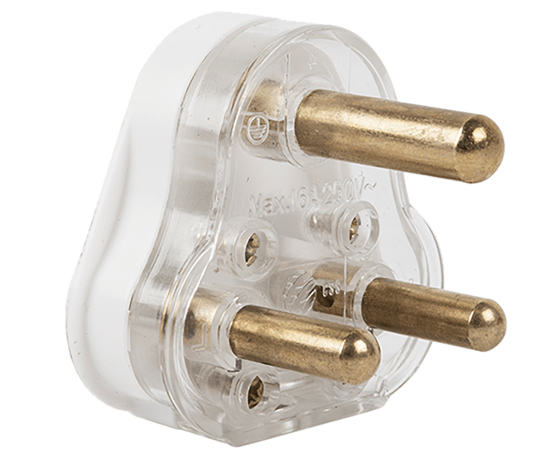 Electricmate 16 Solid Bras/Pin Plug Top – White