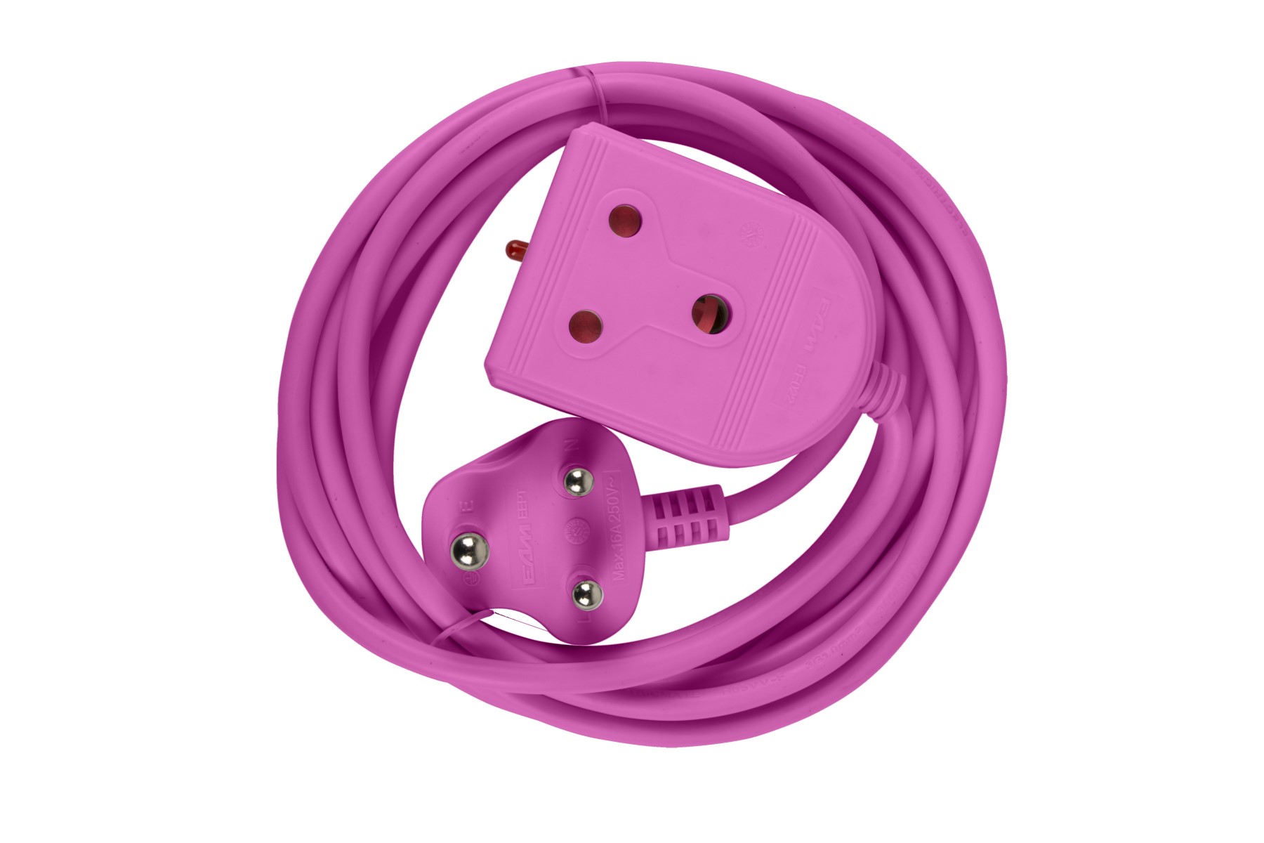Electricmate 16A 3m Extension Lead – Pink