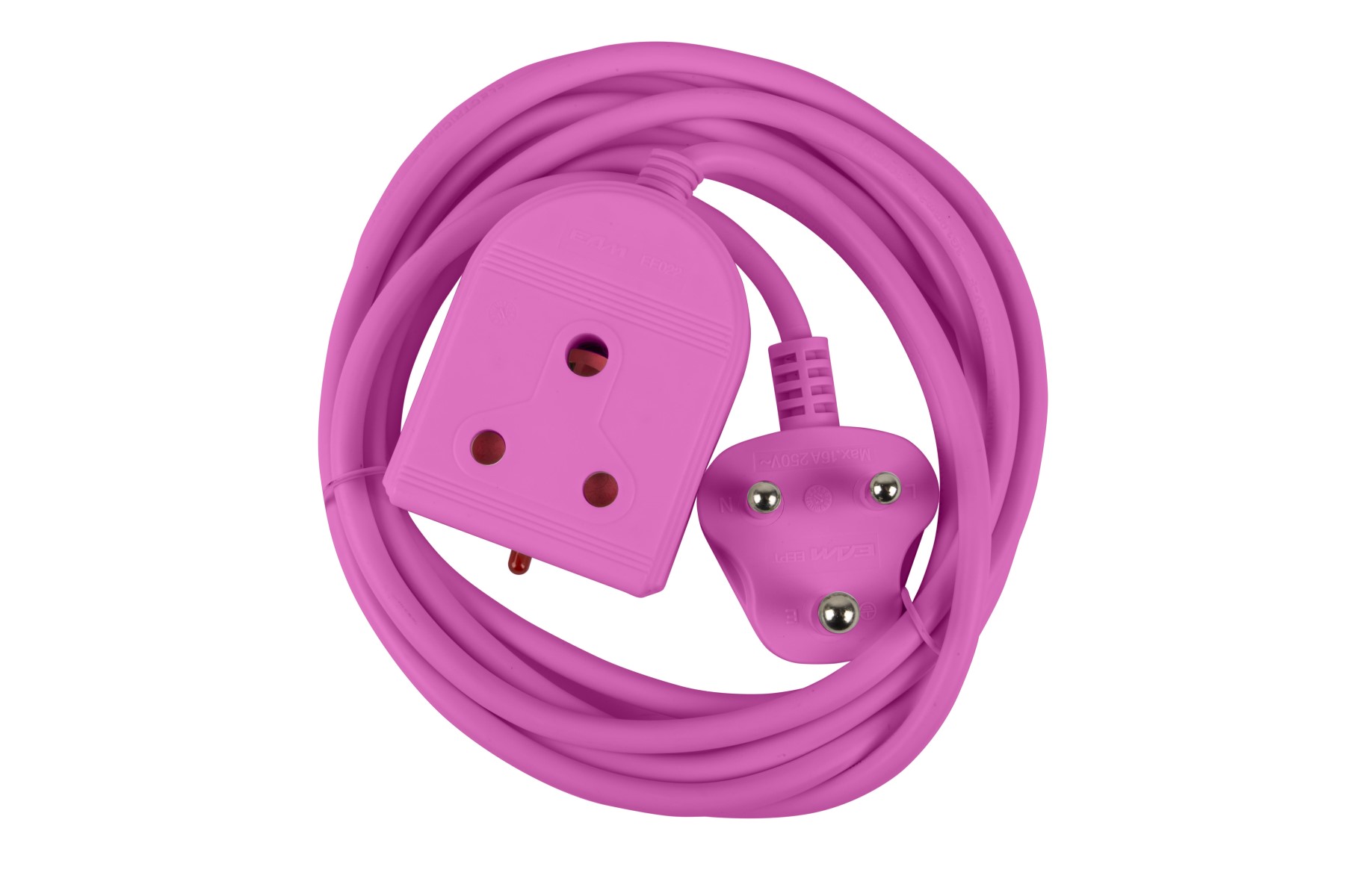 Electricmate 10A 3m Extension Lead – Pink
