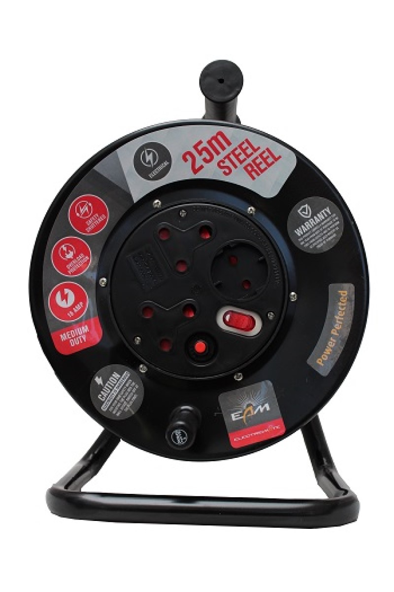 Electricmate 16 Amp 25m Steel Extension Reel