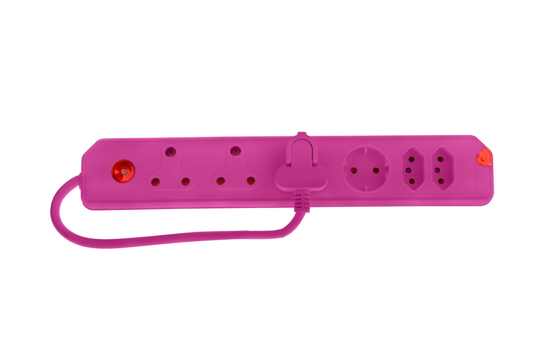 Electricmate 6 Way Multi Plug Over Load – Pink