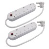 Two Pack 3 Way Multi Plug with cord (E 13A 2 pack) Two Pack 3 Way Multi Plug with cord (E 13A 2 pack)