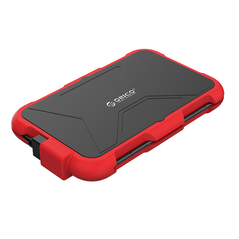 Orico 2.5″ USB3.0 External HDD Red Silica Gel Enclosure – Red
