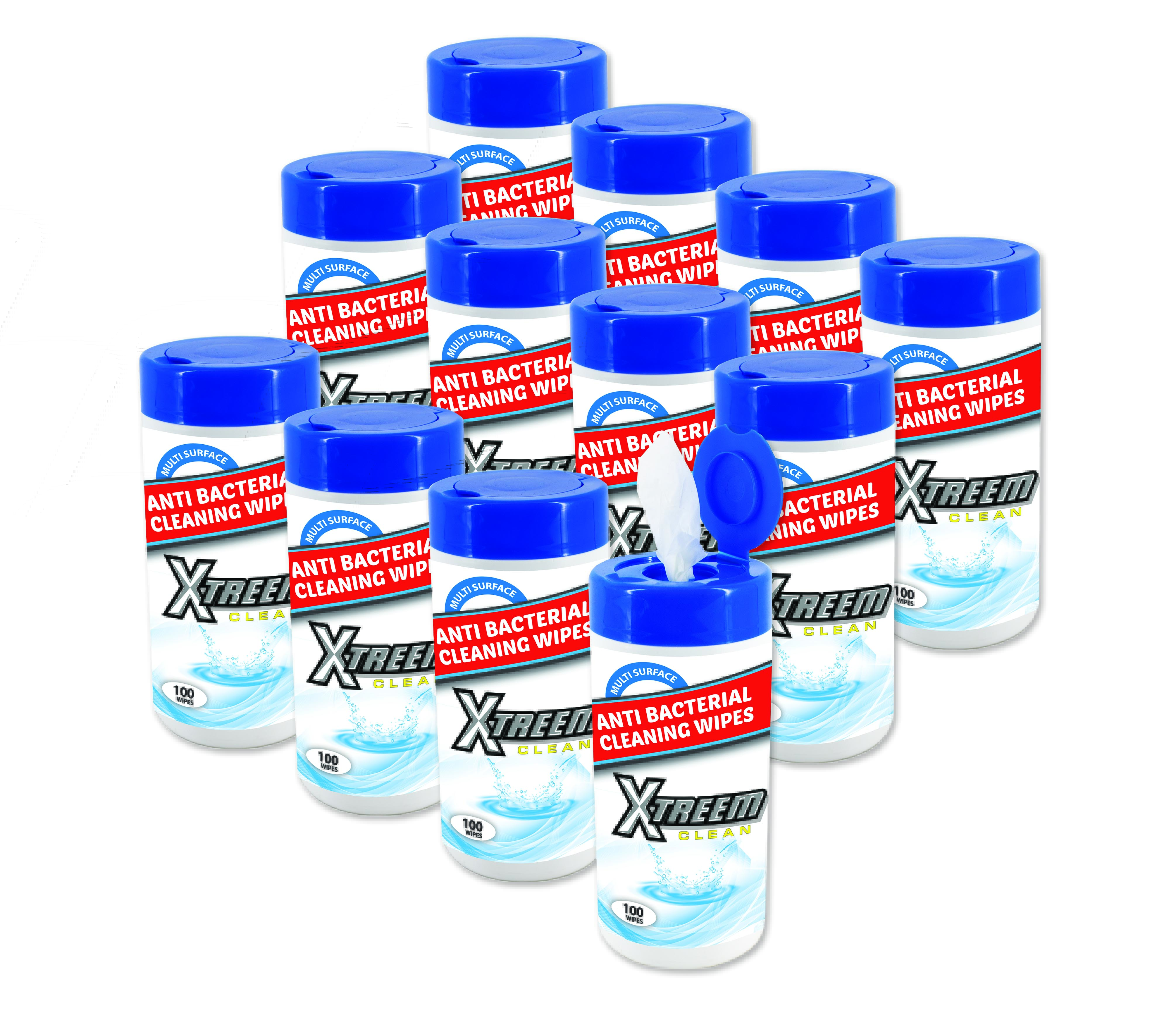 Xtreem Multi Surface Anti-Bacterial Cleaning Wipes – Box of 12