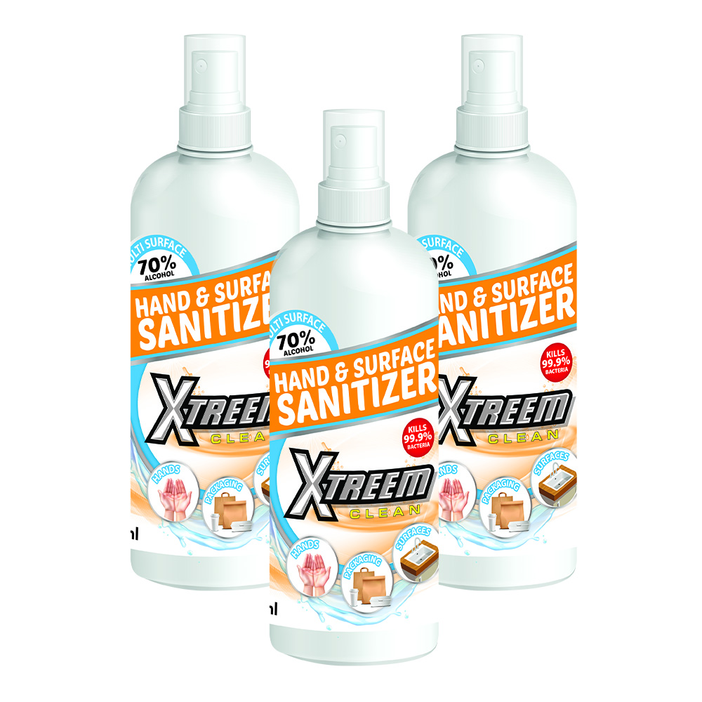 Xtreem Hand & Surface Sanitizer 500ml – Pack of 3