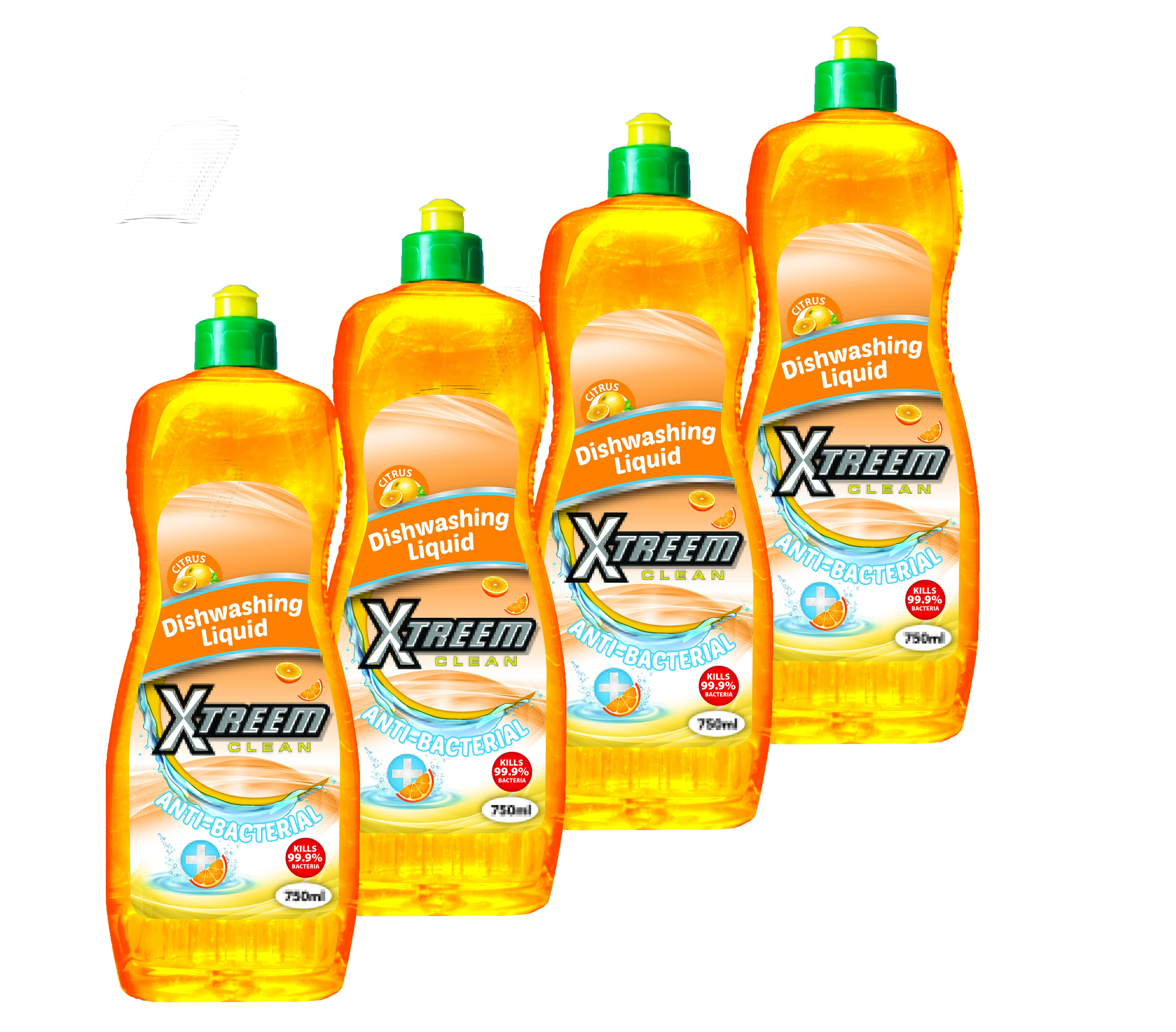Xtreem Anti-bacterial Dishwashing Liquid Dish Soap 750ml – Pack of 4