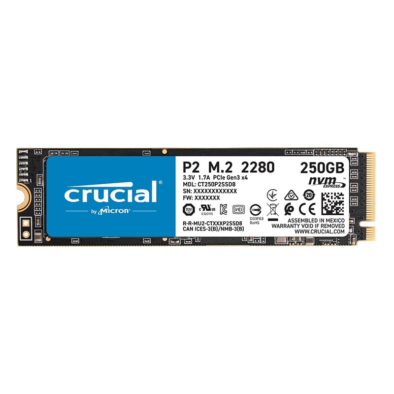 Crucial P2 250GB PCIE NVME M.2 SSD – Black