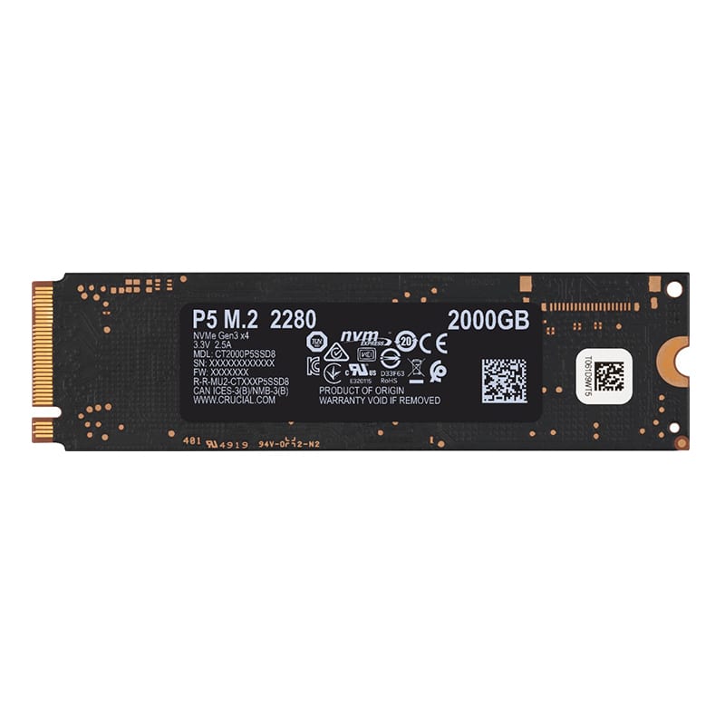 Crucial P5 M.2 NVME 2TB SSD – Black