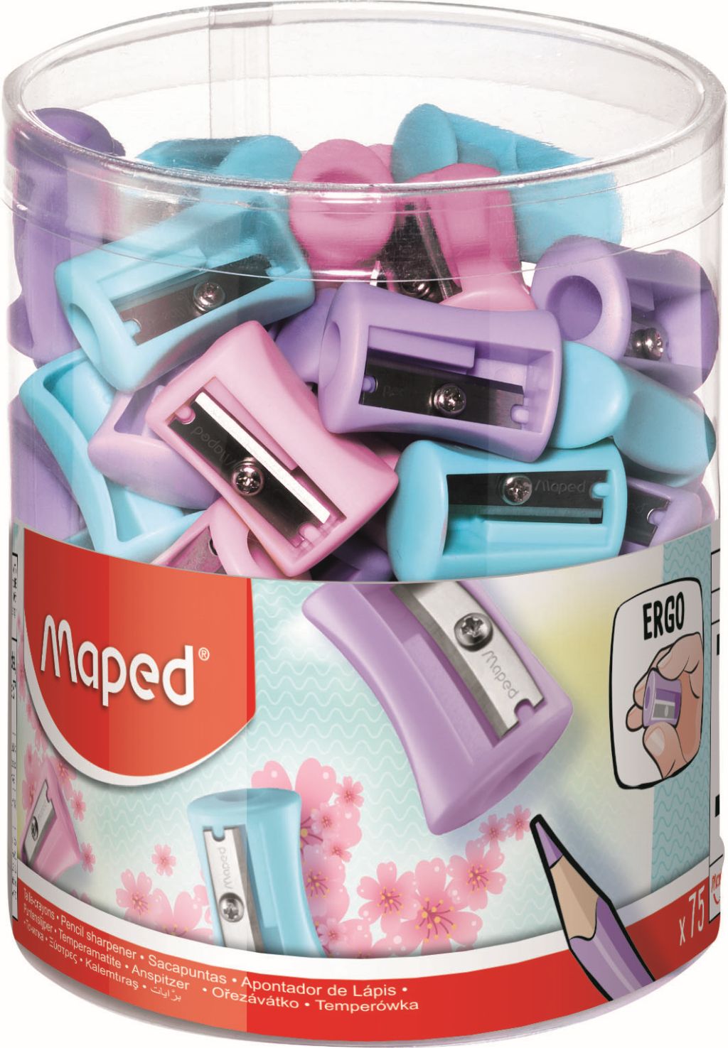Maped Vivo Pastel 1 Hole Sharpeners – Tub of 75