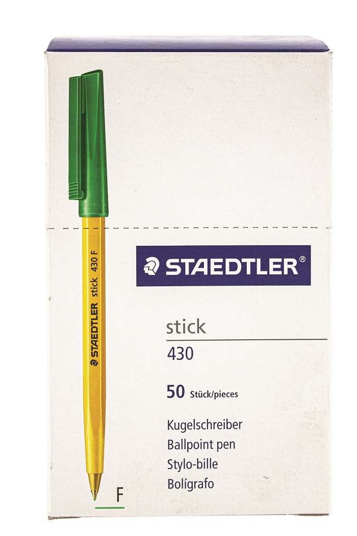 Steadtler Stick Ballpoint Pen Fine Green 50s