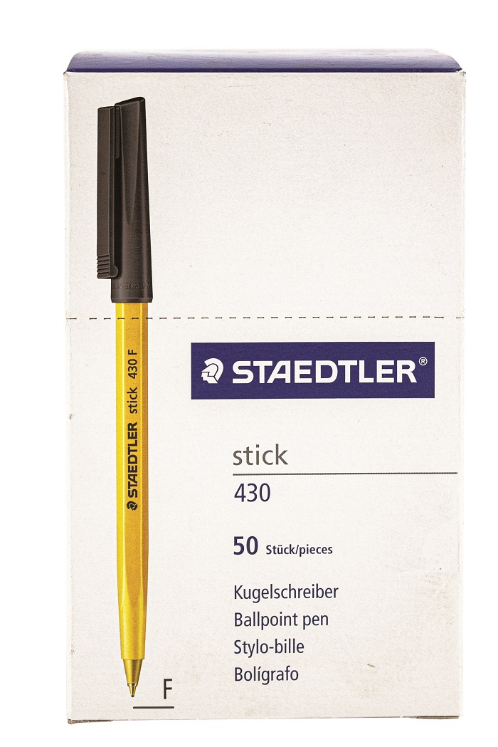 Steadtler Stick Ballpoint Pen Fine Black 50s
