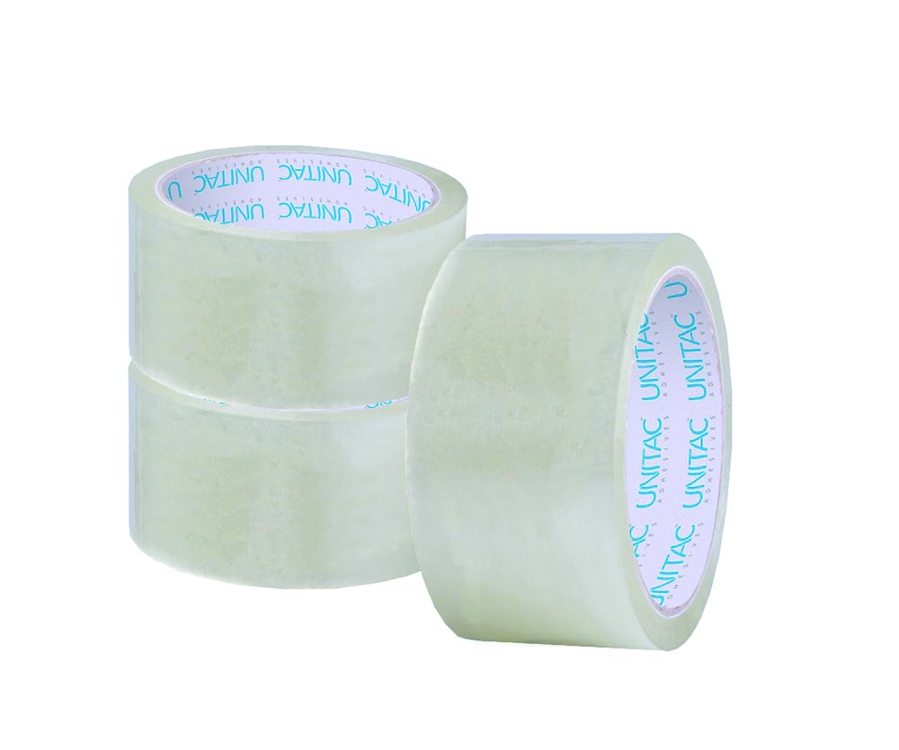 Unitac Large Core Packaging Tape Clear 48mm x 50m Pack Of 3