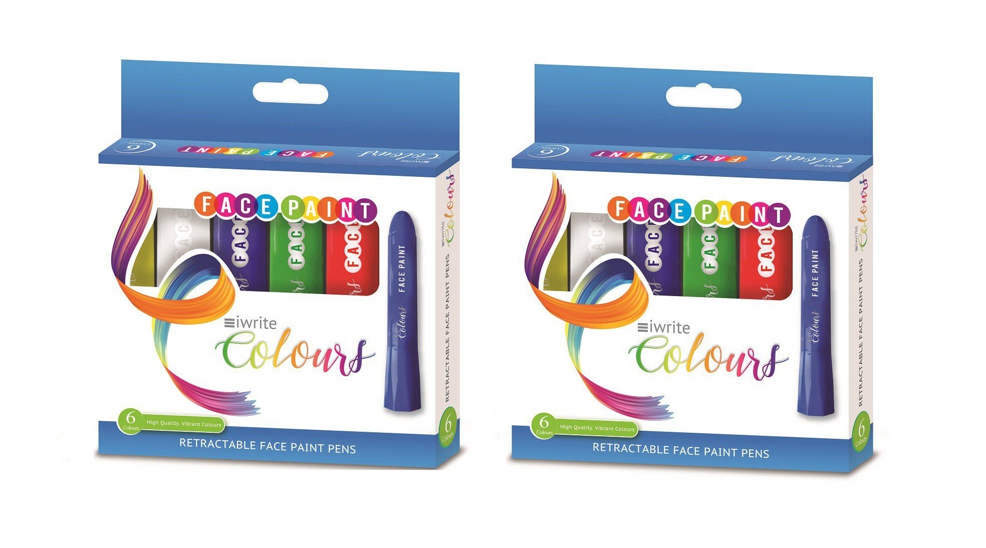 Iwrite Colours Face Paint 6 Assorted Colours – Pack of 2