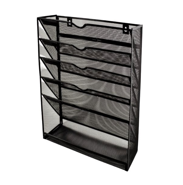 SDS M740 Wire Mesh Wall File Organizer Document Storage Compartments – Black