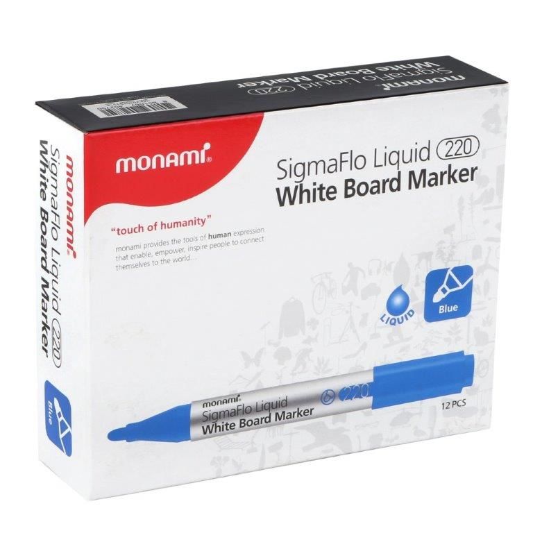 MON AMI sigmaflo Whiteboard Markers blue box of 12