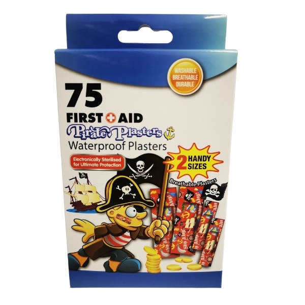 Plasters – Pirate First Aid Waterproof Plasters – 75Pcs