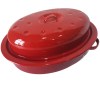 Enamel Casserole & Roasting Dish – Oval Shaped (Red) Enamel Casserole & Roasting Dish – Oval Shaped (Red)