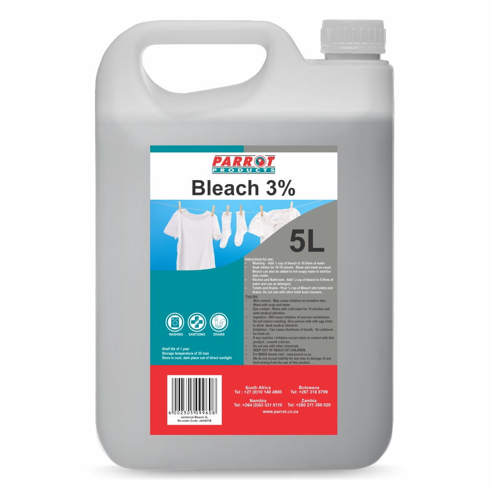 Parrot Products Bleach 3% 5 Litre