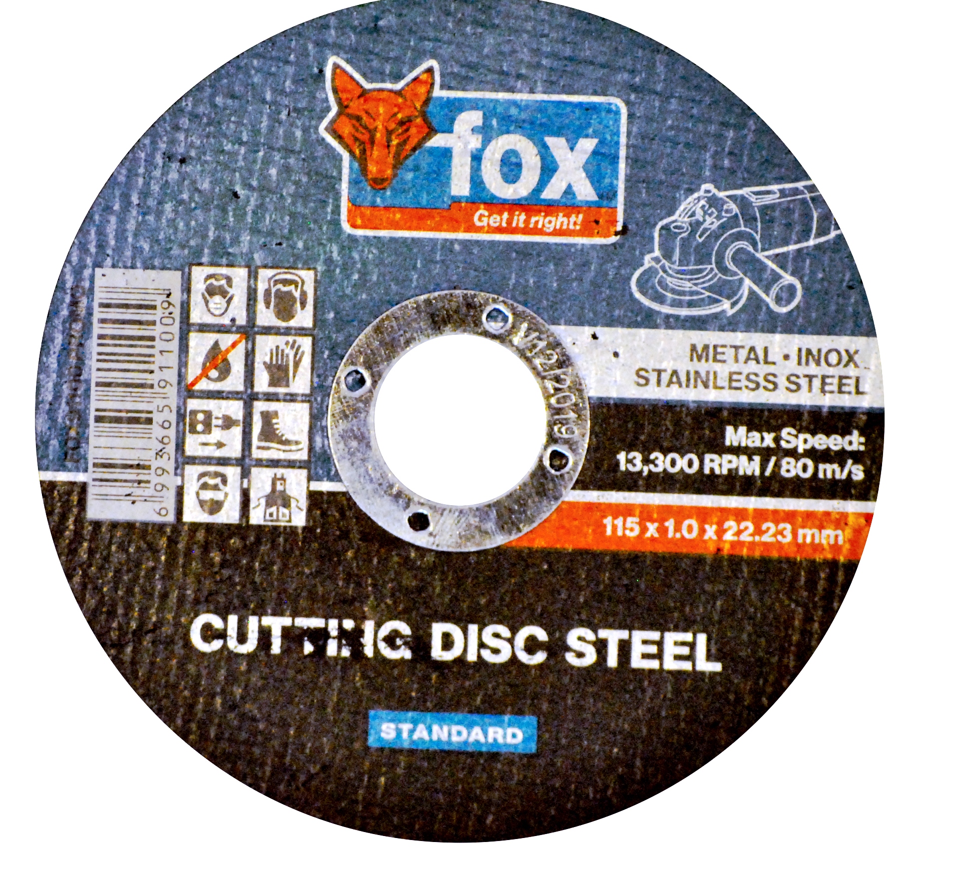 FOX Cutting Disc Steel/Inox 115X1.0mm (5) Standard