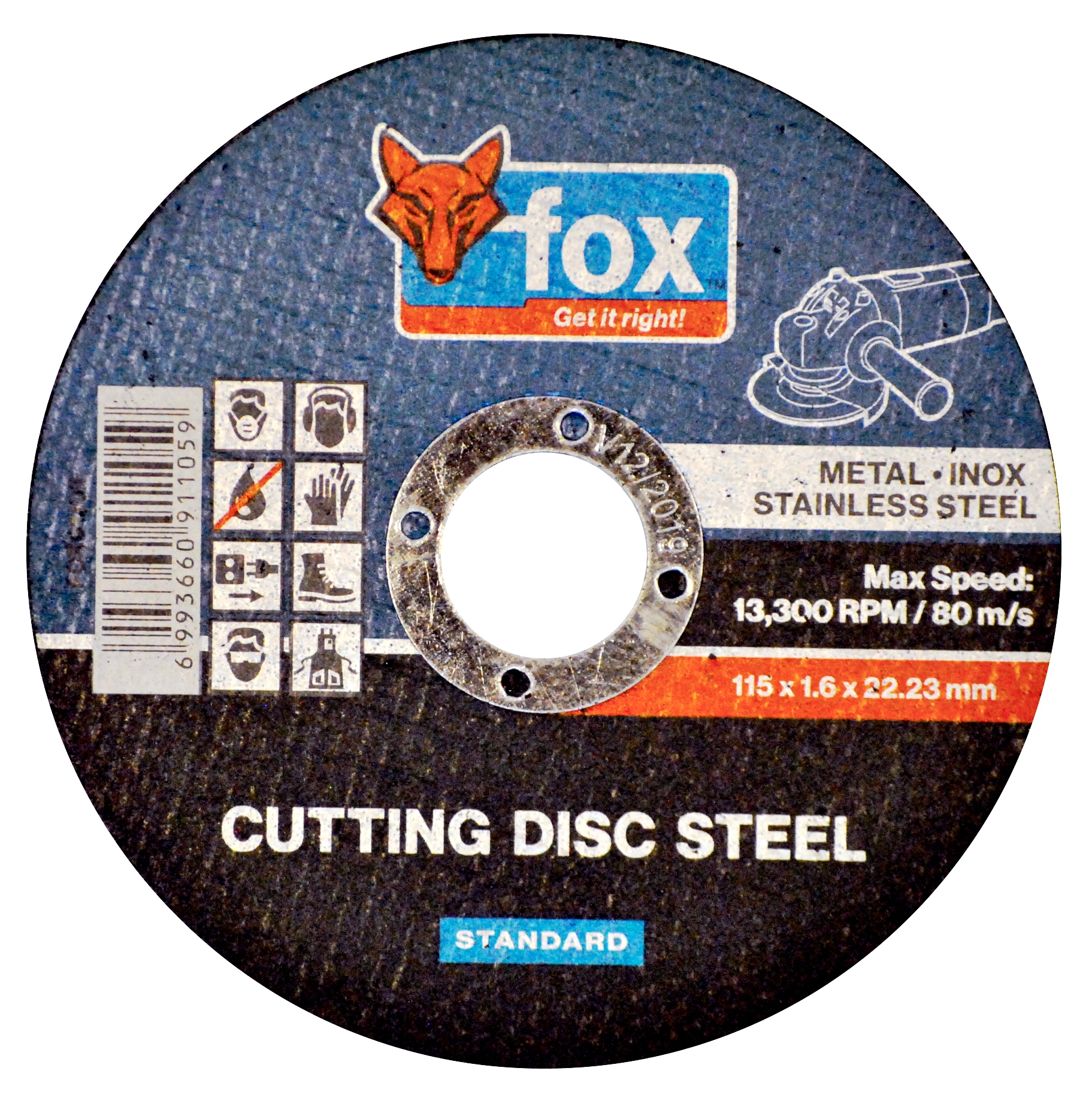 FOX Cutting Disc Steel/Inox 115X1.6mm Standard