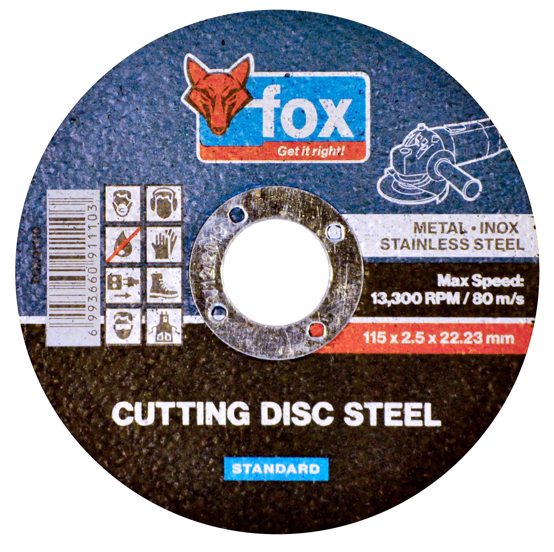 FOX Cutting Disc Steel/Inox 115X2.5mm Standard