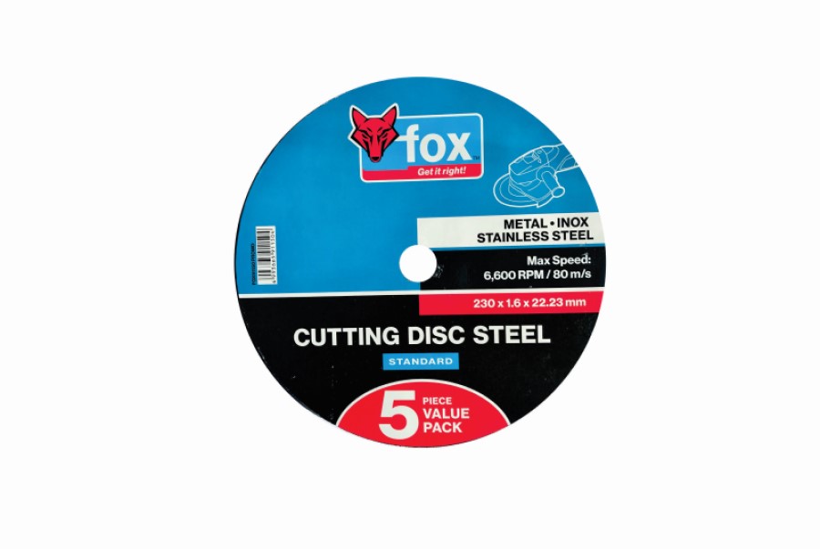 FOX Cutting Disc Steel/Inox 230X1.6mm (5) Standard