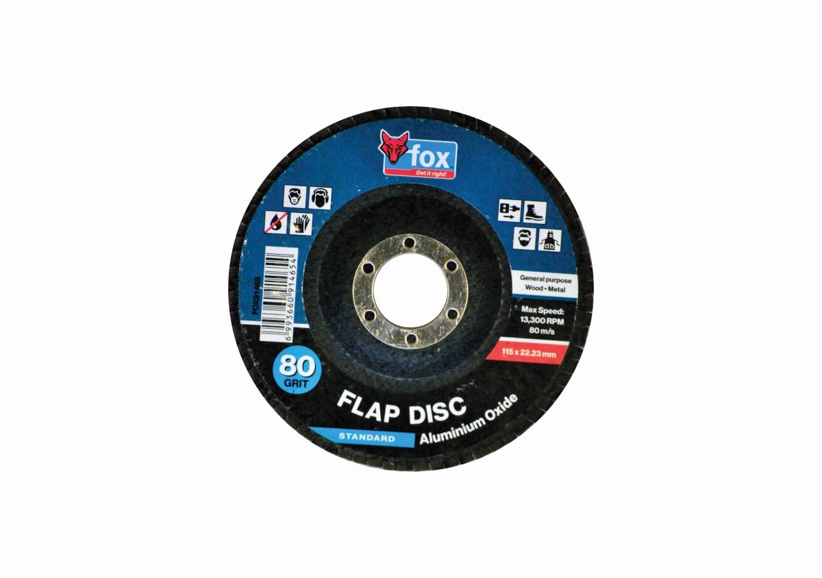 FOX Abrasive Flap Disc 115mm Aluminium Oxide 80G PRO