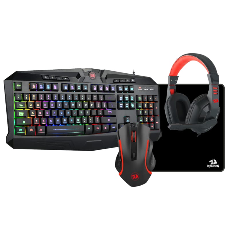 Redragon 4in1 RGB Gaming Combo Keyboard, Mouse, Headset & MousePad