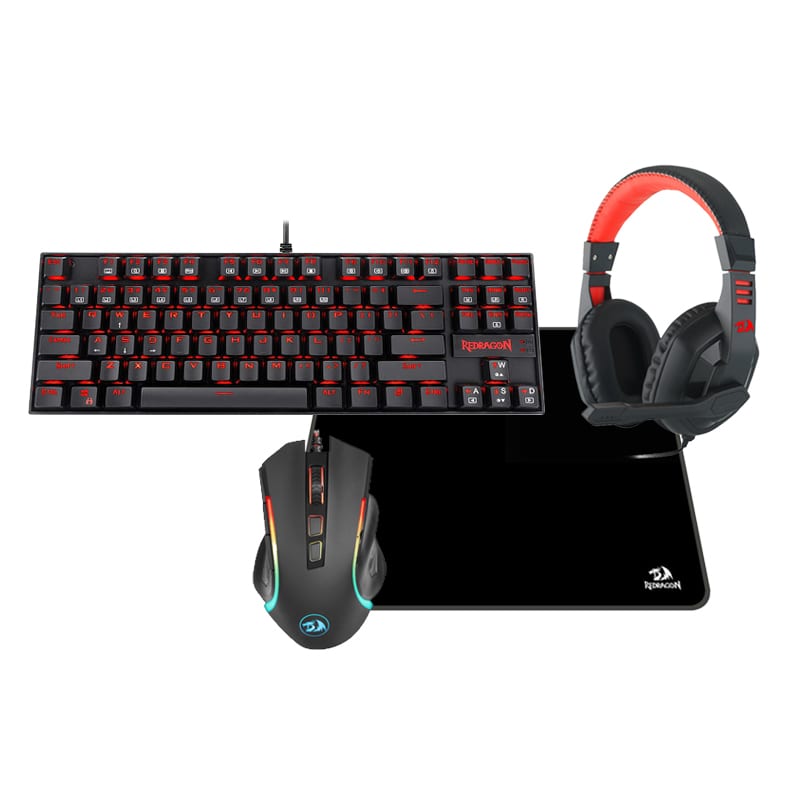 Redragon 4in1 Mechanical Keyboard Combo RGB Mouse, Headset & MousePad