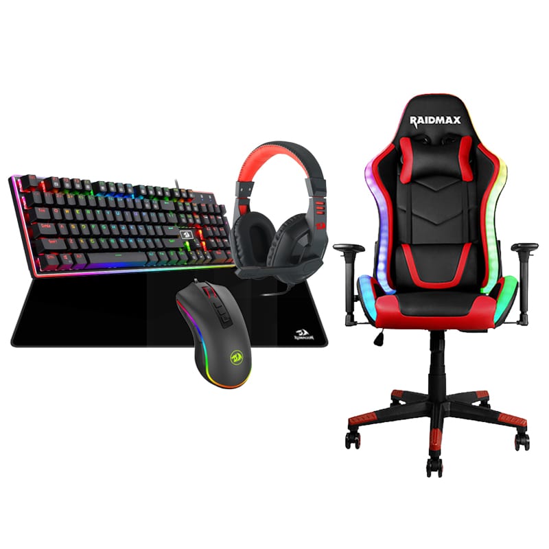 Raidmax ARGB Gaming Chair 5in1 Bundle Keyboard, Mouse, Headset & MousePad