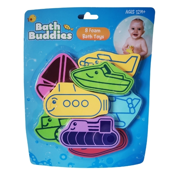 Bath Buddies – 8 x Foam Bath Toys – Assorted Colors
