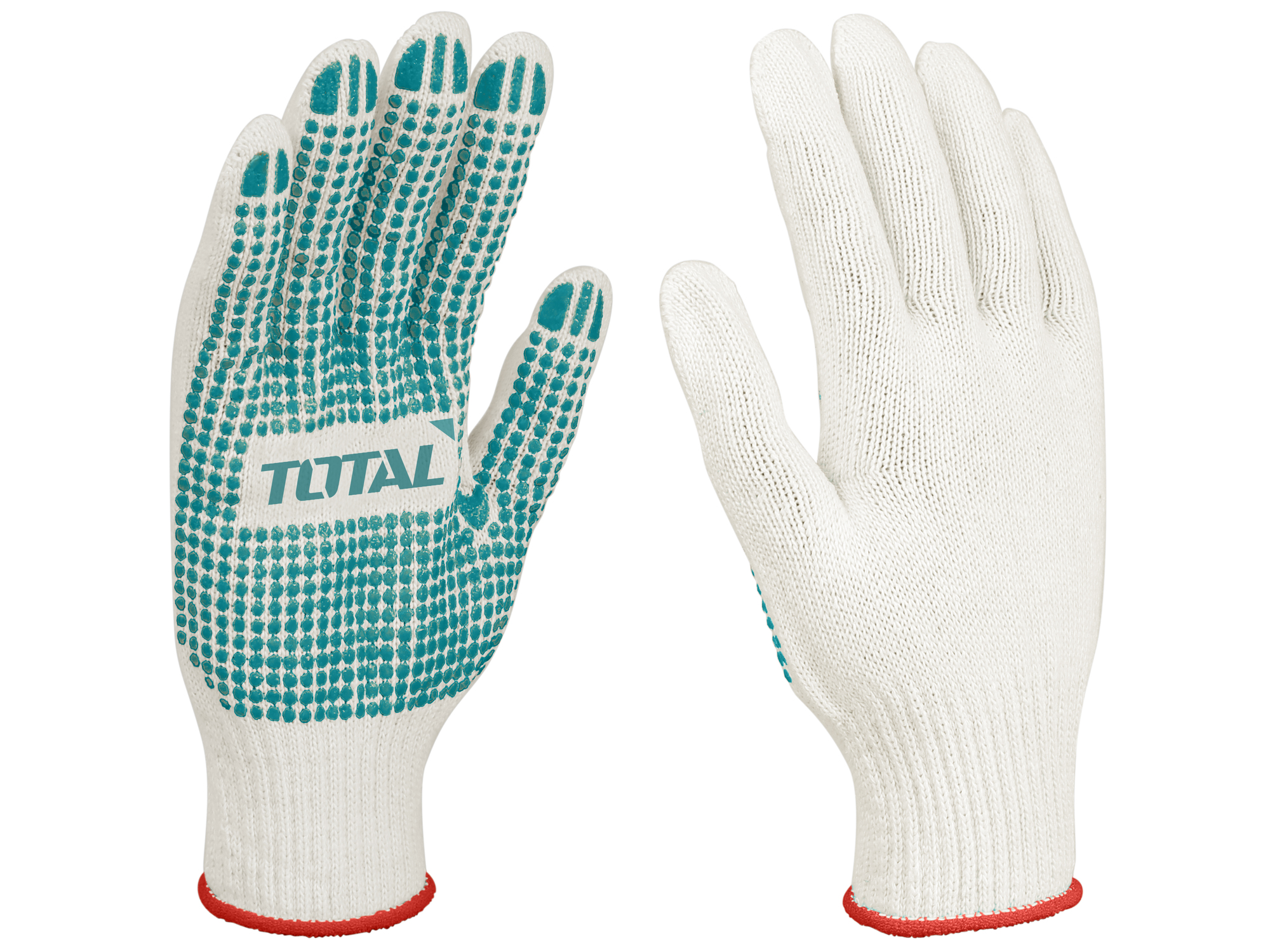 Total Tools 10Pcs XL Knitted & PVC Dots Gloves