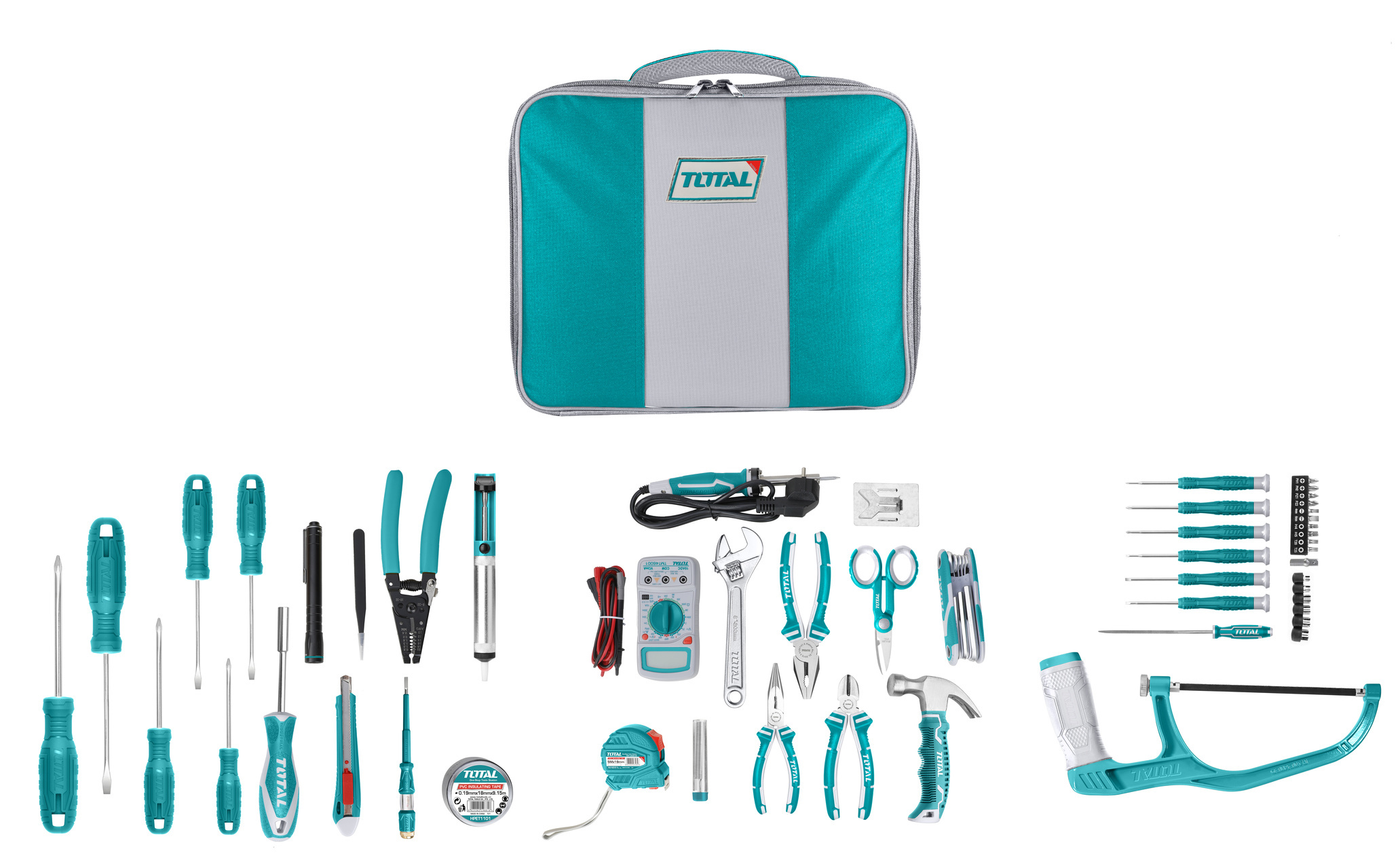 Total Tools 51 Piece Electrical/General Tool Set in Canvas Bag