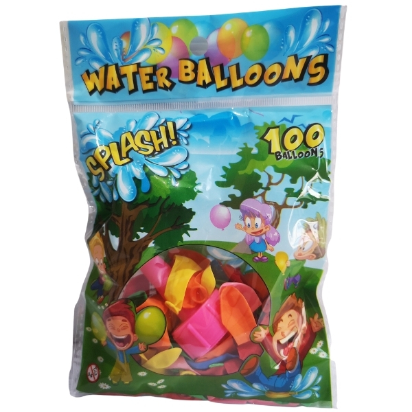 Water Balloons – Small Bag with 100 Pieces Including Mini Hose Nozzle
