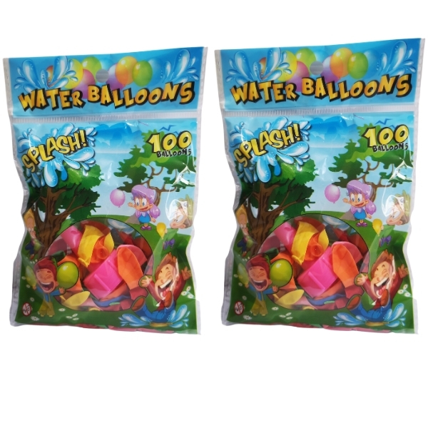 Water Balloons – Bulk Pack of 2 (Totalling 200 Balloons and 2 Hoze Nozzles)