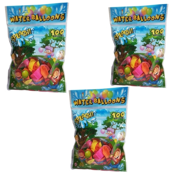 Water Balloons – Bulk Pack of 3 (Totalling 300 Balloons and 3 Hoze Nozzles)