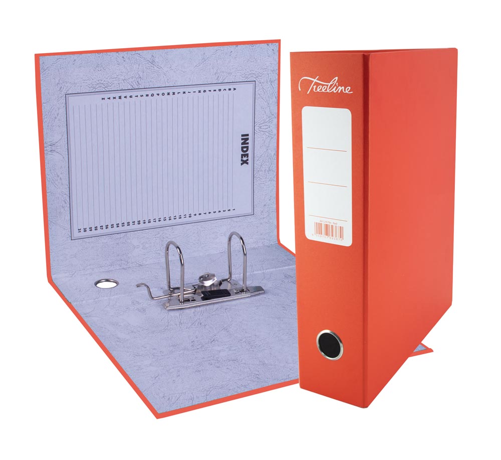 Treeline Red A4 Board Lever Arch File – Pack of 5