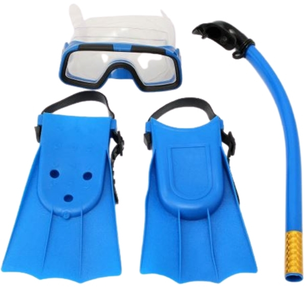 SourceDirect – Mask & Snorkel Set with Flippers – Blue (Ages 1 – 3 Years)