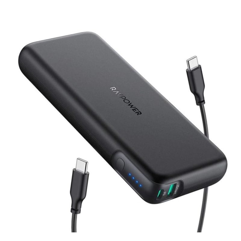 RAVPower PB201 Pioneer 20000mAh PD 60W 2-Port Power Bank – Black