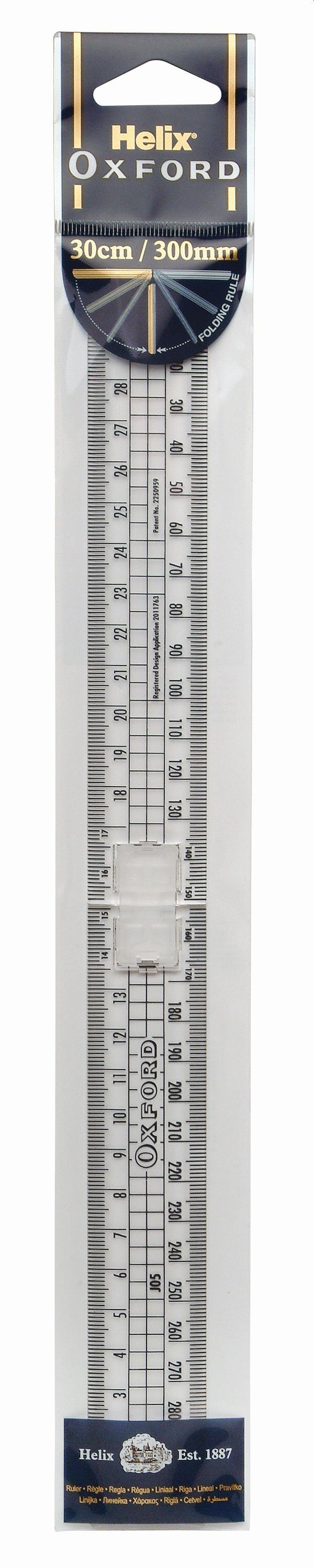 Helix Oxford Folding Ruler 30cm – Clear