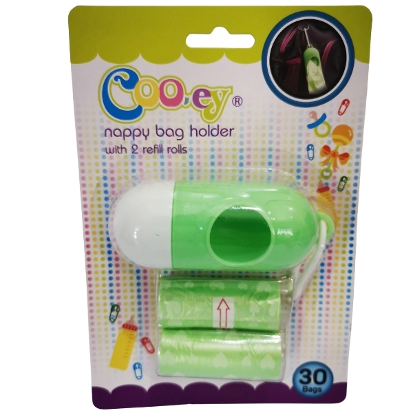 Cooey – Disposable Nappy Bags with a Plastic Dispenser – (30 Bags)