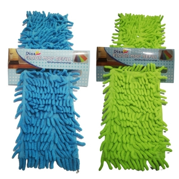 Disa – Floor Mop Refill (Green and Blue) – Pack of 2 (12x40cm)