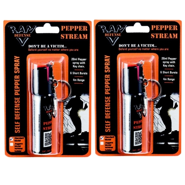 SourceDirect Bulk Pack Of 2 Self Defense Pepper Spray 2x20ml