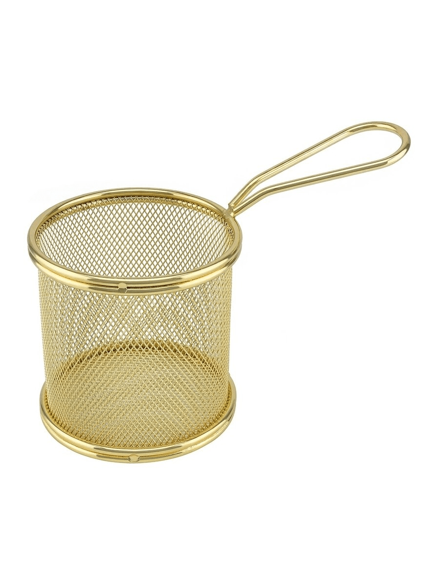 Deep Fryer Wire Mesh Fry Basket Circle – Gold
