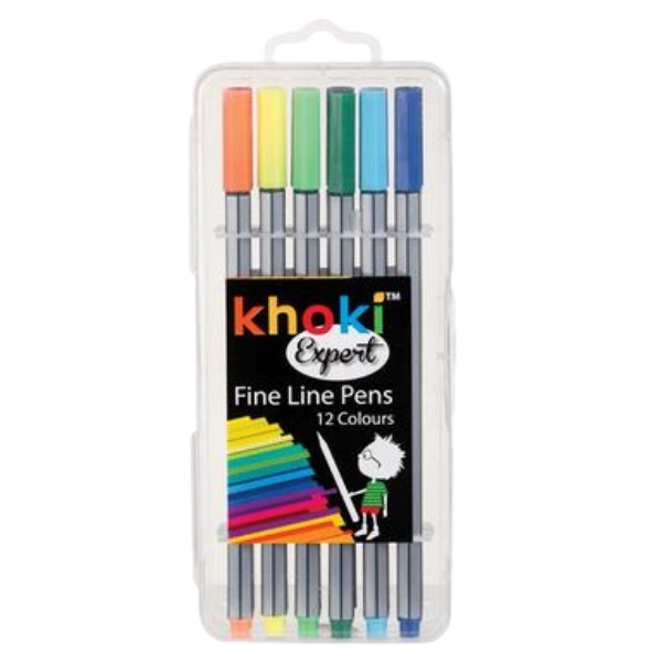 Khoki – Expert Fine Line Pens – (12 Colours)