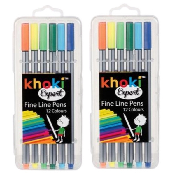 Khoki – Bulk Pack Of 2 Expert Fine Line Pens – (12 Colours x 2)